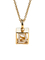 de Gele Gouden Diamond Necklace A-Z Initials 3D Kubus van 0.03ct 18K