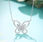 het Gouden Diamond Necklace 3.8g Witgoud Diamond Butterfly Necklace van 0.45ct 18K
