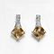 OEM 925 Sterling Silver Gemstone Earrings Citrine Geplateerd Oorringenrhodium