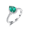 Overeenkomst 925 Sterling Silver Diamond Ring Emerald Gevormde 2.78g