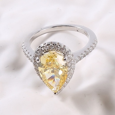 Stralende Scherpe Peervormige 2.6g 925 de Zilveren Ringen Sterling Silver Diamond Ring van CZ