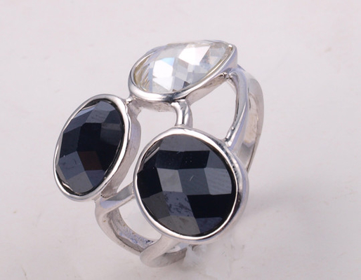 Zwarte Agate 925 Zilveren Ringen Rhodium Geplatte Voor Vrouwen Casual Party And Anniversary Wear