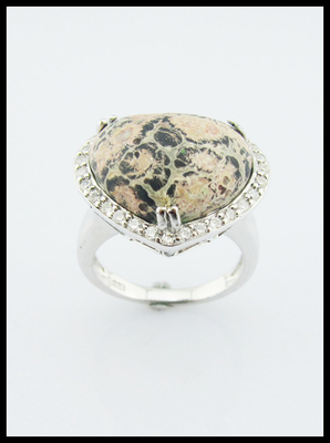 925 zilveren goddelijke edelstenen ringen met 20-30 mm hoofdsteen Sterling zilver gegraveerde ringen Sterling zilver hart ring