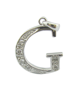 G Letter 1.25mm/1.5mm Stones 925 Silver CZ Hanger betaalbaar en elegant sterling zilver hanger diamant alfabet