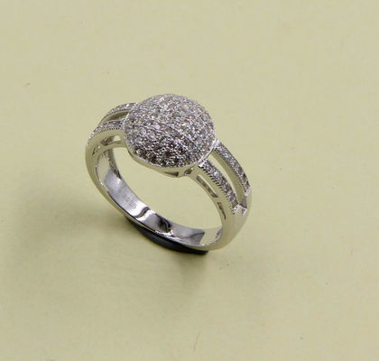 Pave Setting AAA Kubische Zirconia Ronde Vorm Ronde Ballen Ringen In 925 Sterling Zilver Koele Zilveren Ringen Ballen Ring