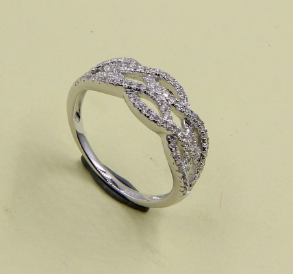 Pave Prong Hartvormige trouwring Ring 925 Zilveren CZ Eternity Band Ringen Grootte 5-10 Sterling Zilveren Lepel Ringen