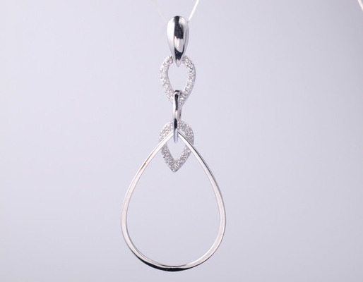 Teardrop Pear Drop Shape Geometrische collectie hanger met CZ stenen 925 Sterling zilver sieraden accessoire zilver