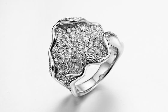 Reticulaire Vrouwelijke Zirkoontrouwringen 9.84g Sterling Silver Cz Anniversary Bands