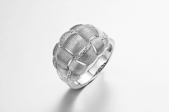 CZ Sterling Silver Rings Custom Engraving 4,31 Gramomslag rond Vingerring
