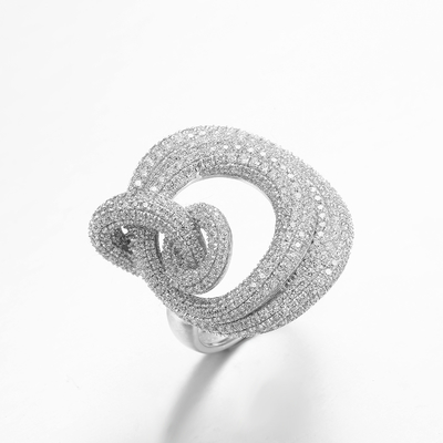 Annulus Vorm 7.59g 925 de Zilveren Ring van de Ringenrhodium Geplateerde Lus van CZ