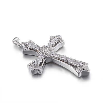 Overlapping III 925 Zilveren de Tegenhanger4.53g Sterling Silver Cubic Zirconia Cross Tegenhanger van CZ