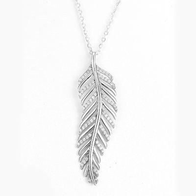 925 Sterling Silver Leaf Shape Pendant PVD Plateren Tiffany Pendant Necklace